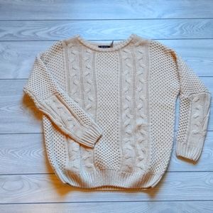 Maglia Cable Knit sweater. Size Small. Tan/cream color.